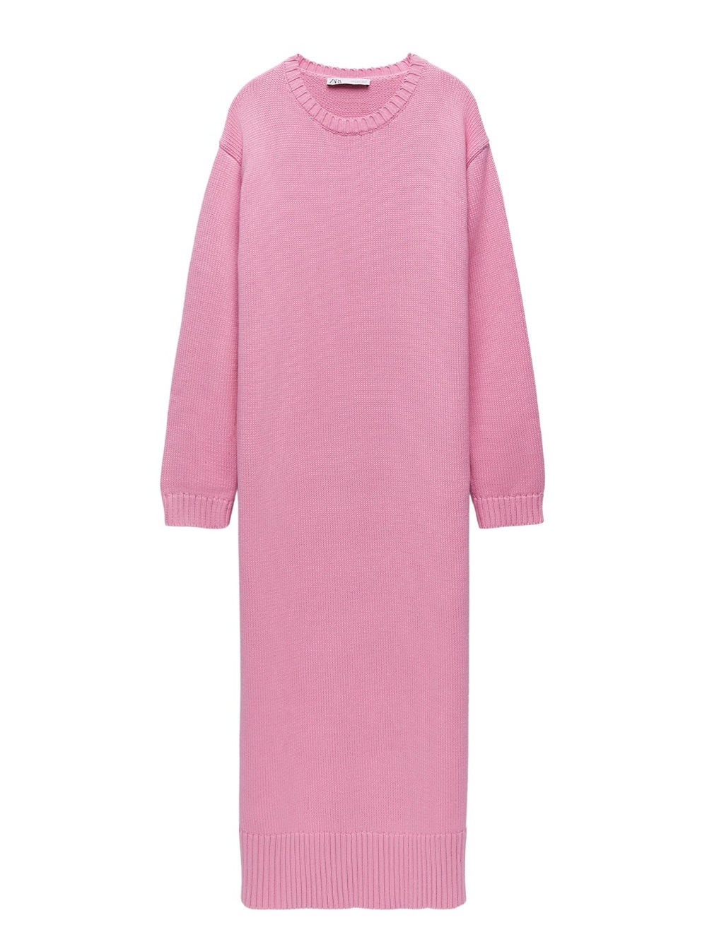 ZARA Bubblegum pink Knit Sweater Maxi Dress Oversized